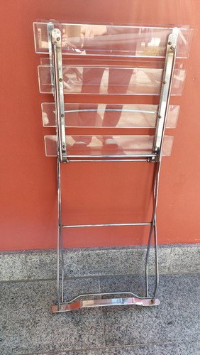 4 Gartenstühle (Rarität aus Plexiglas und Metall) - Klappstühle - Biergartenstil - Bild 2 von 6