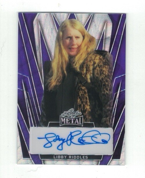 LIBBY RIDDLES 2024 Leaf Metal Women Of Sport PURPLE WAVE REFRACTOR AUTO #3/3