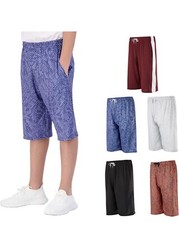 Real Essentials 5-Pack Youth Dry-Fit Active Athletic Basketball Gym Shorts XL