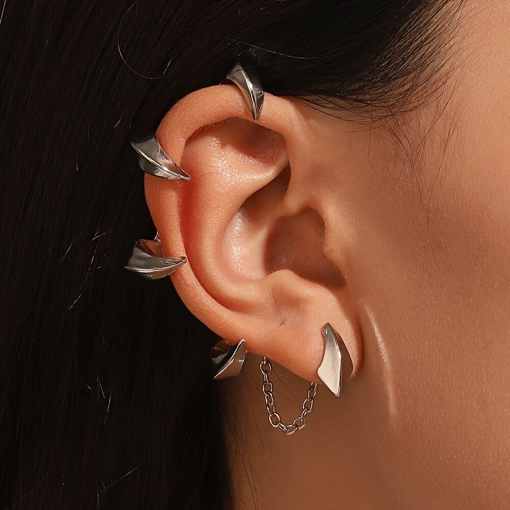 1Pc Dark Demon Ear Clip Without Piercing Earrings For Women Girls