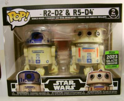 R2--D2 & R5-D4 GALACTIC EXCLUSIVE 2 PACK STAR WARS FUNKO POP 2023