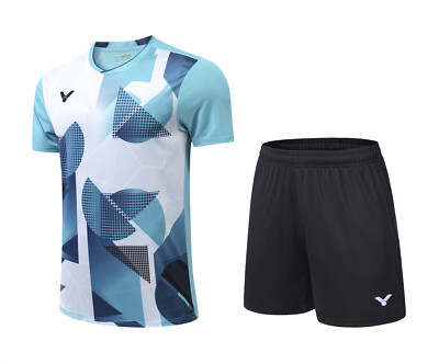 VICTOR Adult Kid Sports Suit Tennis Table Badminton Clothes Set T Shirts+shorts