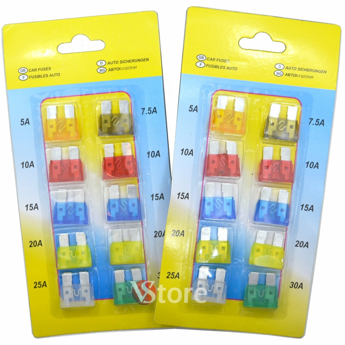 Kit Fusibili Auto Fusibili Camper Gebildet 10 Pezzi Fusibili Per Auto Quadrati 20A Fusibile Per Auto Mini Fusibili Auto - Foto 3