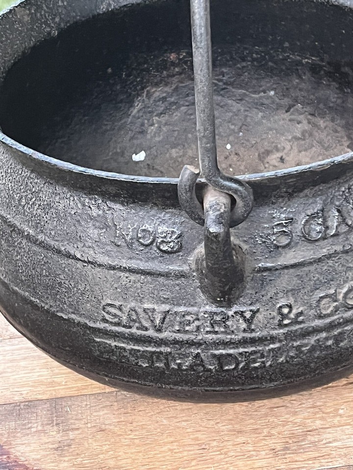 Antique Savery & Co., Philadelphia 5 Gallon Cast Iron Pot/Cauldron ...