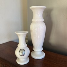 Marble Stone Vase  Two Vases White Marble Vintage