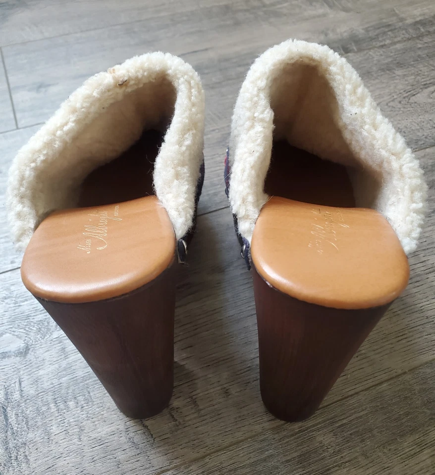 Anthropologie Terrestrial Miss Albright Embroidered Blue Clogs Size 6 / Festive - Image 4 of 4