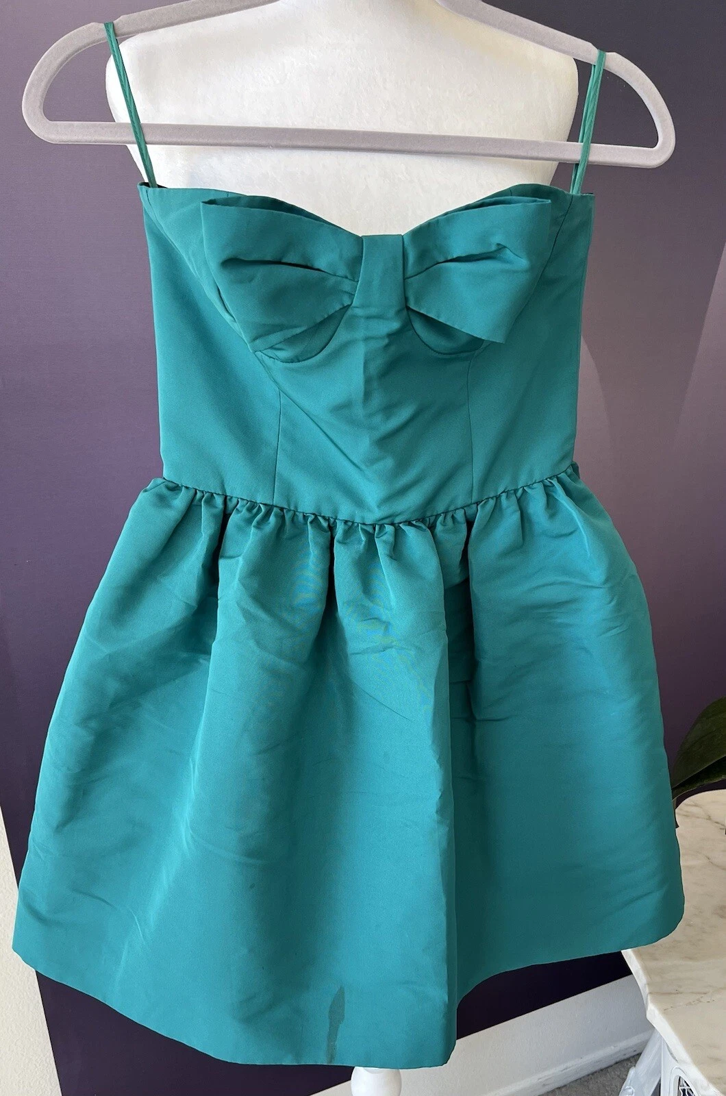 Abito Valentino rosso verde fiocco S