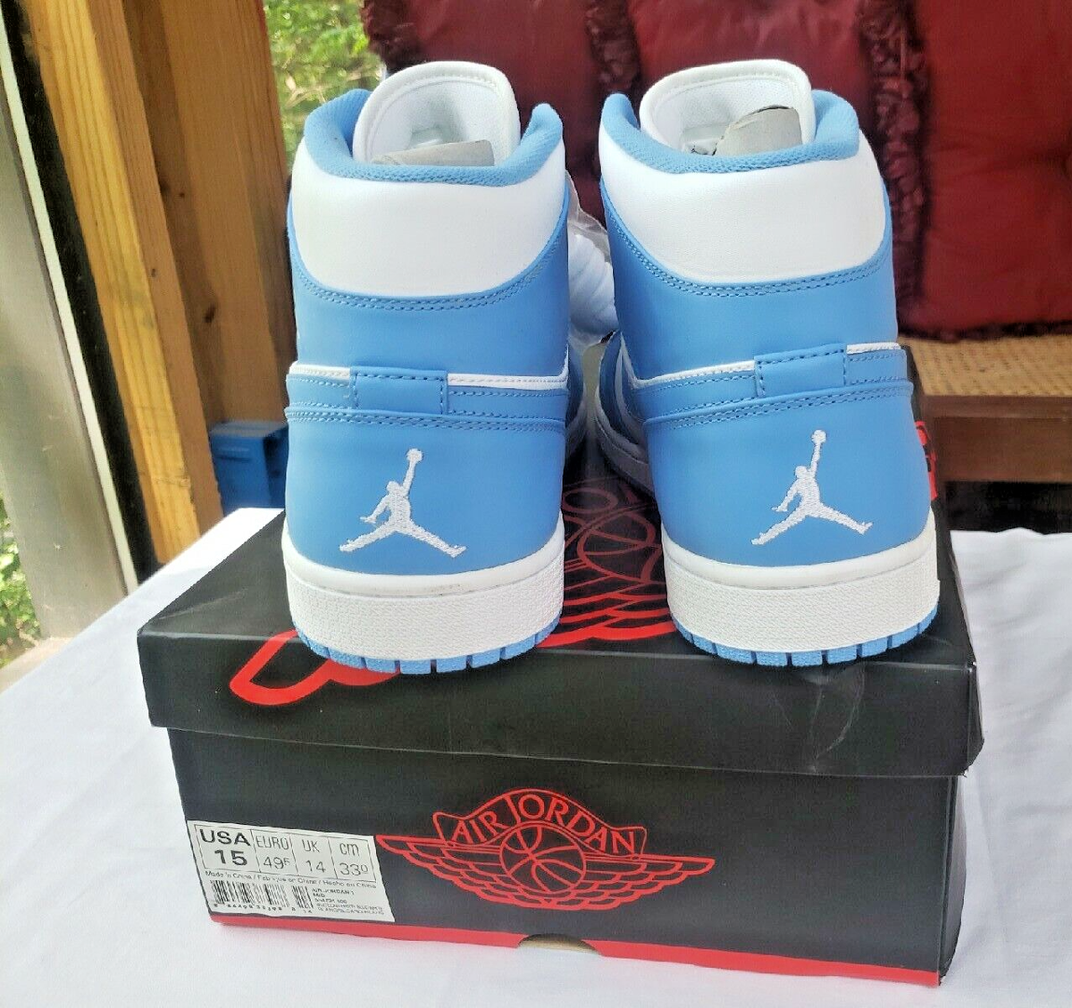 Nike Air Jordan 1 MID White University Blue # 554724-106 YEAR 2012 