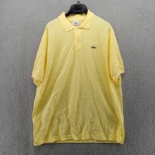 Lacoste Shirt Mens Size 7 2XL Yellow Classic Pique Polo Made in Peru