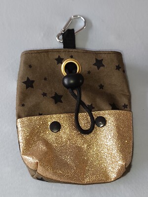 Leckerlibeutel Olivegrüne Sterne mit Gold Hund / Pferd / Katze Handmade