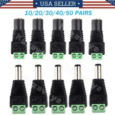 10/20 Pairs DC Power Jack Female Male Adapter Plug 2.1X5.5mm CCTV LED Connectors