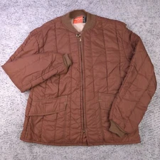 Vintage Refrigiwear Jacket Men Medium 60s Workwear Quilted Loop Collar Puffer