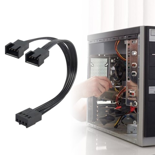 4Pin PWM Y Cable Splitter for Double Fan Connection Wide Compatibility 10cm Long - Afbeelding 2 van 8