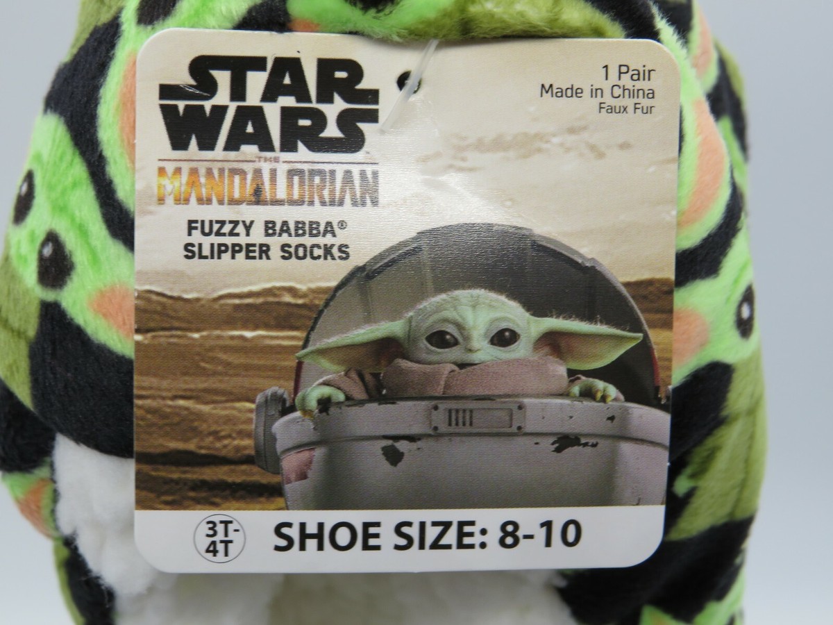 NWT STAR WARS THE MANDOLORIAN Fuzzy Babba Slipper Socks Toddler