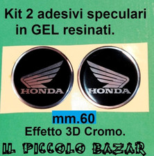 60.mm 2 Adesivi HONDA GEL silver stemma X SERBATOIO CARENA MOTO AUTO CROMATI 3D