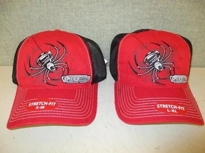 NEW Spiderwire Stretch-Fit Mens Adult Cap Size S/M Red Black Trucker Hat