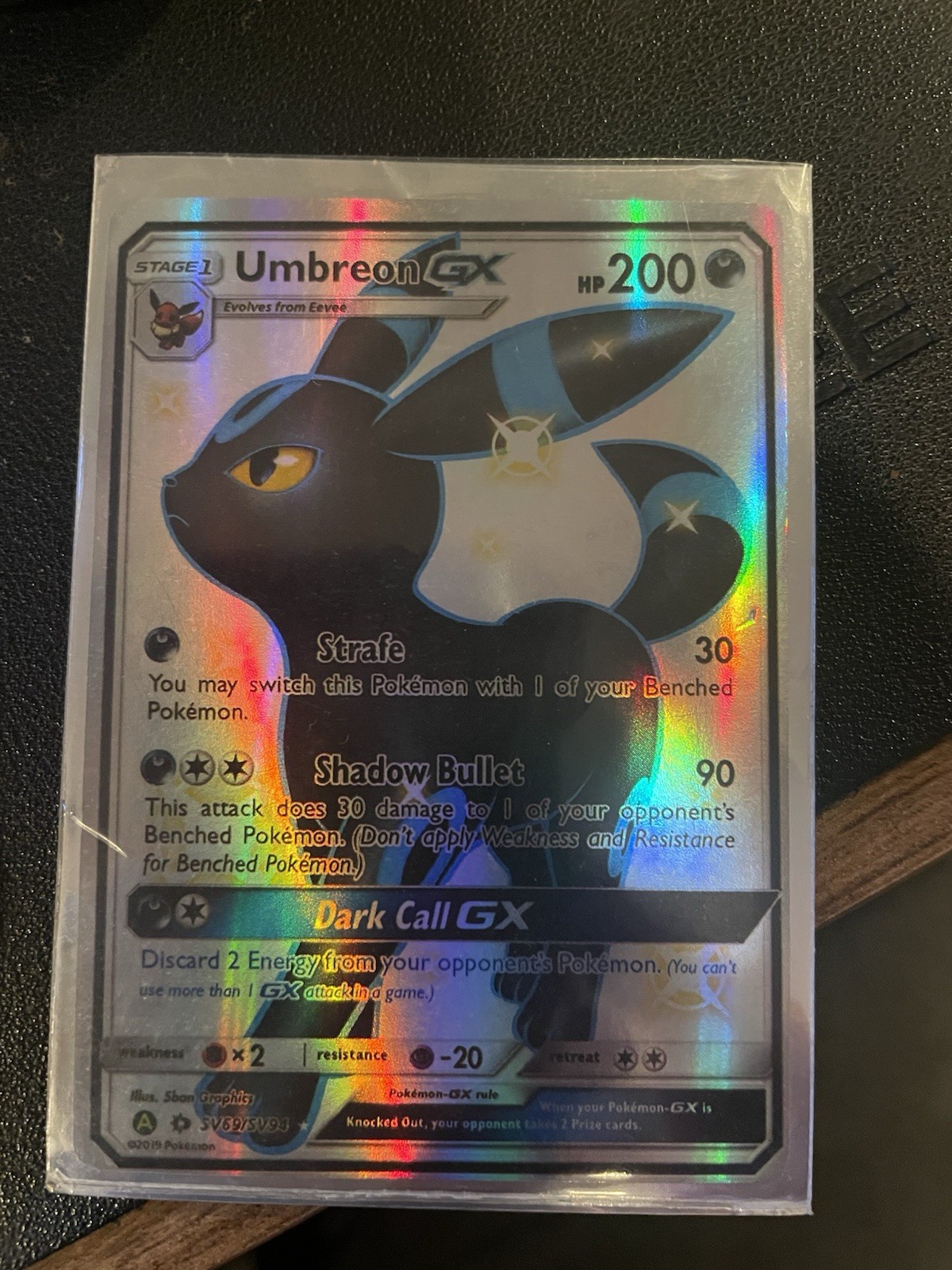 Umbreon GX SV69/SV94 Hidden Fates Shiny Vault Full Art Holo Shiny Rare