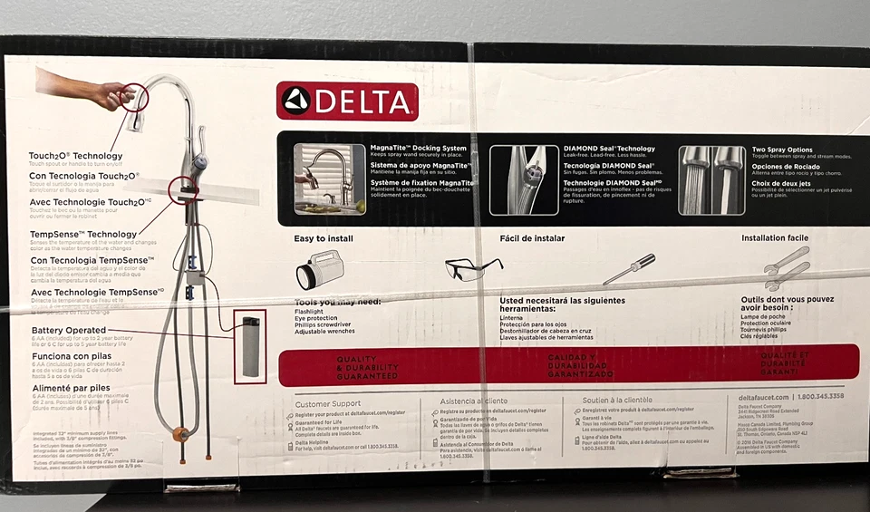 Grifo de cocina Delta Trask Touch2O dorado champán bronce Touchon 19933T-CZSD-DST Foto 2 de 2