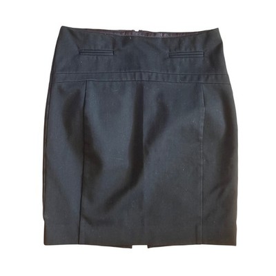 Express Black Pencil Mini Skirt Size 00 Business Casual Professional Back Vent