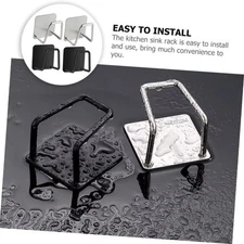 4-Pack Stainless Steel Sink Sponge Holder – Adhesive Kitchen Caddy Organizer Set