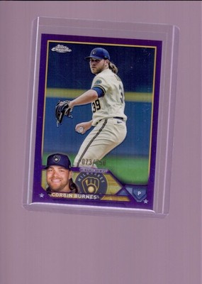 2023 Topps Chrome #214 Corbin Burnes Purple Refractors #/250