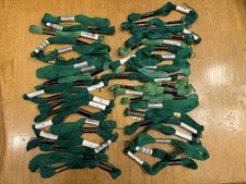 New Lot Of 40 Skeins J&P Coats DMC Bucilla Mixed Green Embroidery Floss Thread