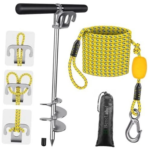 17" 26" 36" Boat Sand Anchor for Boat Screw 17" Anchor with 32ft Yellow Ropes