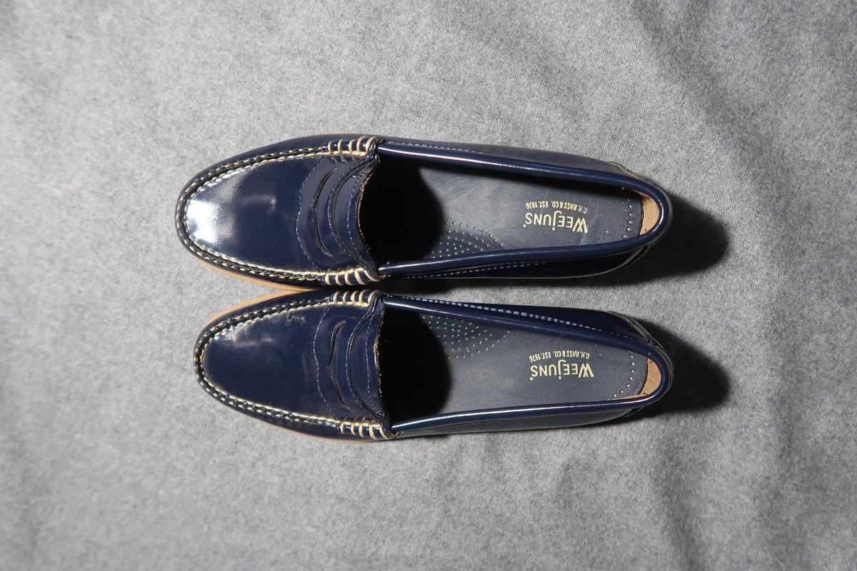 G.H. Bass Women Weejuns Penny Loafers Navy Leather size us 6,5 | eBay