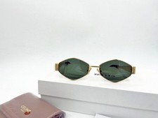 Celine CL40254U Metal Sunglasses 30N Gold Frame green Lens 100 UV