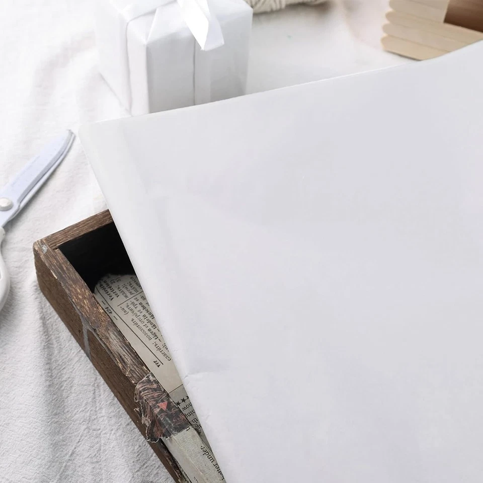 Papel de seda blanco 14" x 20" 20" x 30" embalaje envoltura amortiguación vacío relleno hágalo usted mismo Foto 2 de 4