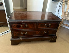 Dark Brown Wood 1 Drawer Chest of Drawers 60x30x40cm Freestanding Metal