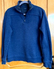 Unisex Adults Cotton Blend Fleece Sweatshirt Quarter Zip Pullover Sz: S/P