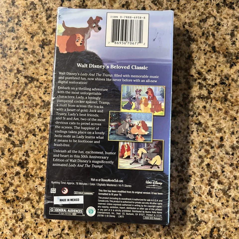 Disney Exclusive Lady And The Tramp 50th Anniversary Edition VHS Movie Sealed - Image 3 of 4