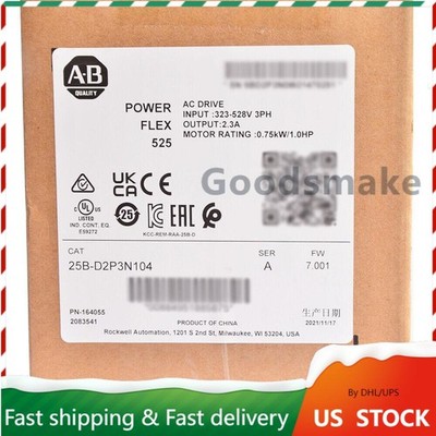 AB 25B-D2P3N104 SER A PowerFlex 525 0.75kW 1Hp AC Drive US Free Tax