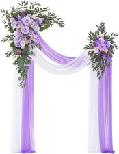 Deluxe Wedding Arch Flowers Drapes Kit - Purple Sage Silk Arrangements