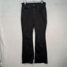 Levis 726 Flare Womens Size 27 Black Denim Jeans Stretch High Rise