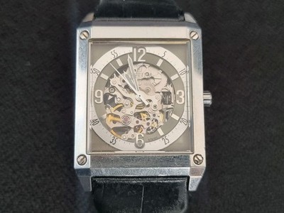FESTINA 6751 DEPOSE UHR GRAU CHROM SKELETT ZIFFERBLATT MIT LEDERARMBAND EIN KLASSIKER