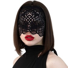 Black Lace Full Face Mask Masquerade Mask for Women Burlesque costume