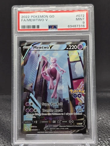2022 Pokemon Go 072/078 Mewtwo V Alternate Full Art PSA 9 Mint