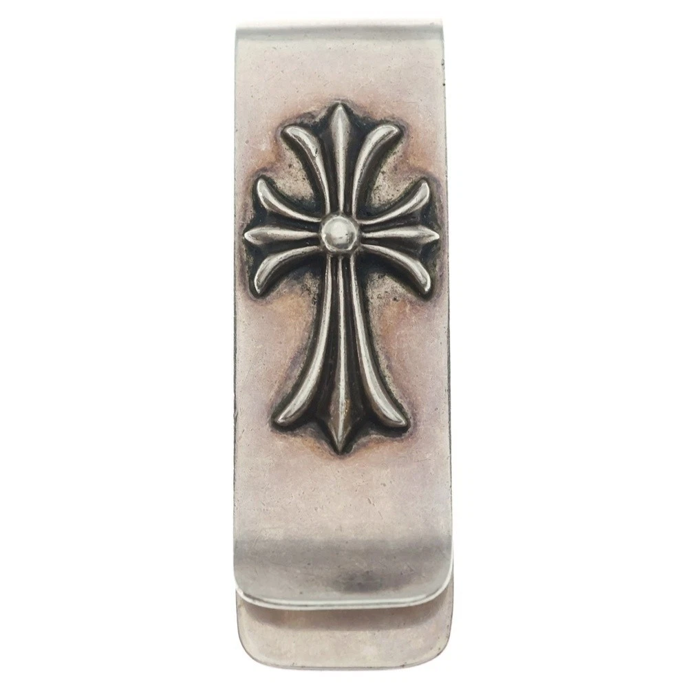 小物 silver 925 cross motif money clip Silver-Tone Cross Money Clip