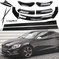 Front Bumper Lip Spoiler Side Skirts Rear Glossy Black For Volvo S40 S60 V40