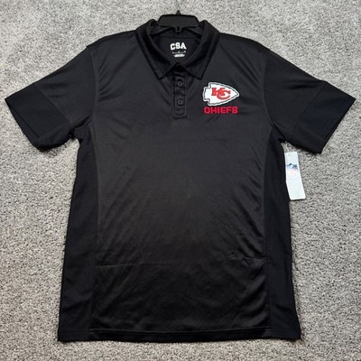 Kansas City Chiefs CSA Polo Mens Embroidered Logo Black Large NEW