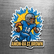 Amon-Ra St. Brown Custom Sun God Die Cut Sticker Matte Lions