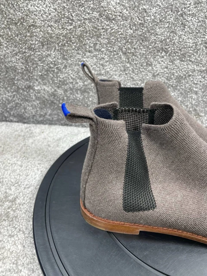 Rothy's Chelsea Boot Womens Size 8 Brown The Merino Wool Ankle Round Toe Pull On - Image 3 of 4