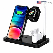 4 in 1 Wireless Charging Station Fast Charger for iPhone Watch AirPods Stand NEW