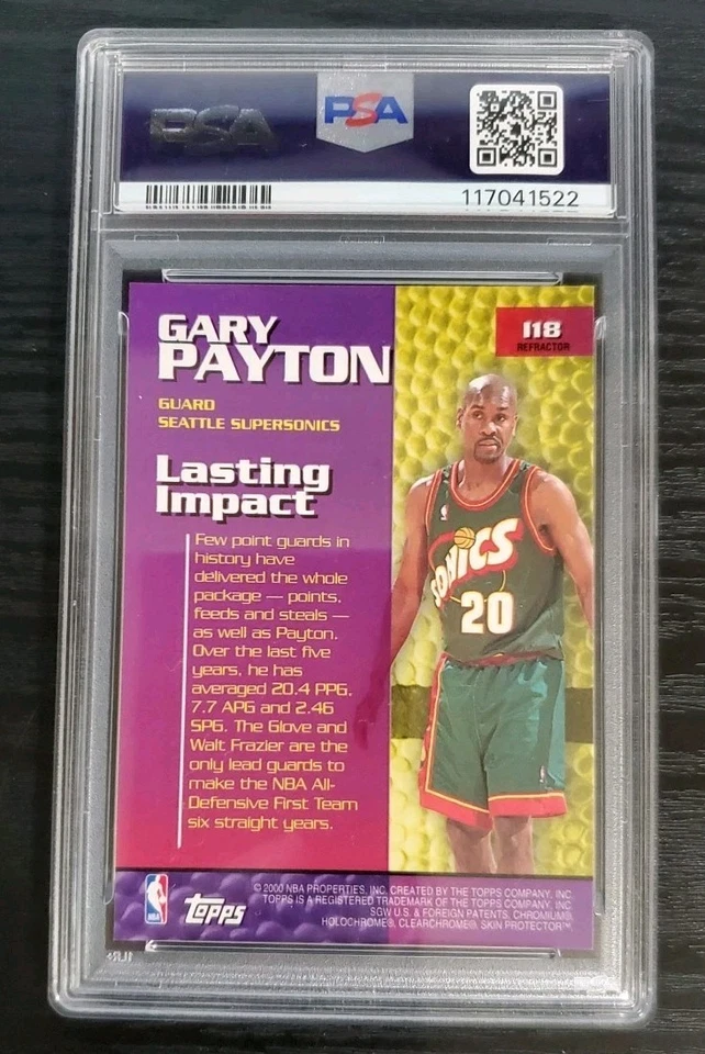 1999 Topps Impact Refractor #I18 Gary Payton PSA 9 - Image 2 of 2