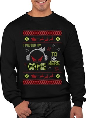 Lustiger Gamer Weihnachtspullover I Paused My Game To Be Here Santa Weihnachten Top
