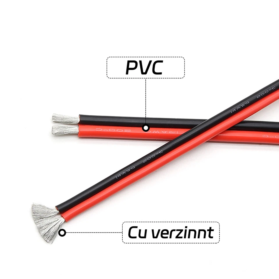 16/18/20/22/24/26/28 AWG Cinta Plana Doble Núcleo 2 Pines Cable Trenzado PVC Foto 2 de 4