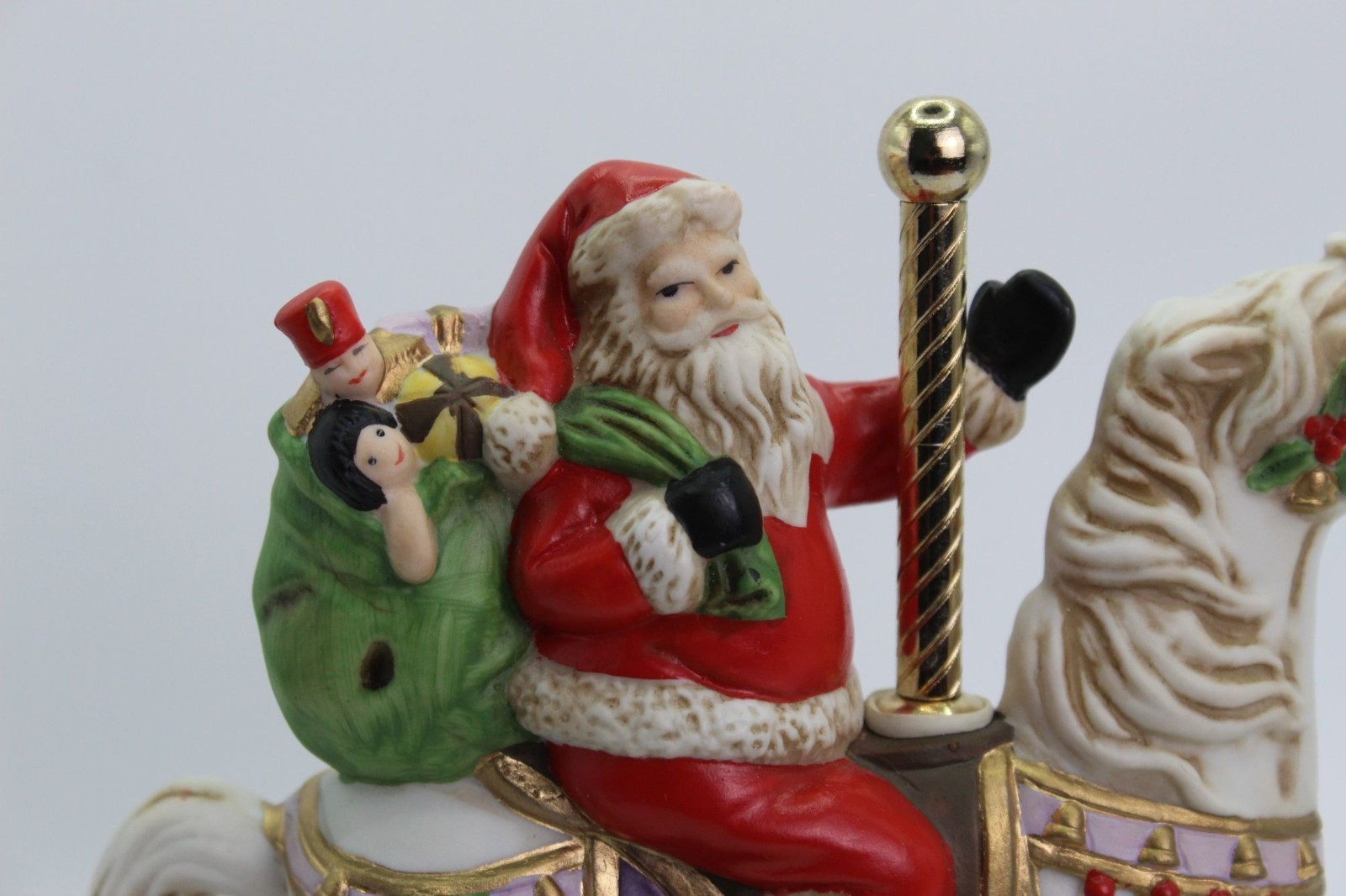 HOMCO Santa Carousel Horse Figurine • Vintage Christmas Décor • Santa Riding Hor