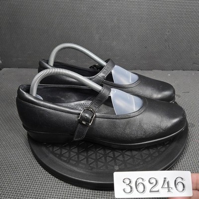 SAS Mary Jane Shoes Womens Size 9.5M Black Leather Buckle Tripad Comfort
